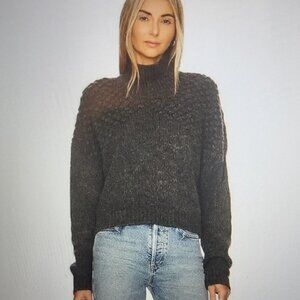 NWOT Free People Women's Bradley Charcoal Heather Knitted Pullover Sweater Sz M